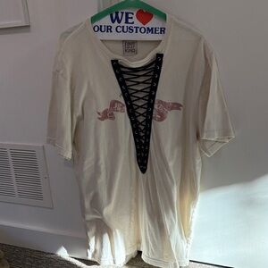 LF Cream Lace-Up Women's Tee